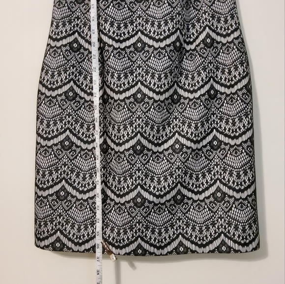 Jessica Simpson Black/White Eyelet Embroidered Lace Sleeveless Sheath Dress Sz8 - Picture 4 of 10